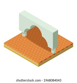 Moroccan arch icon. Isometric illustration of moroccan arch vector icon for web