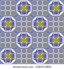 Moroccan azulejo pattern, majolica tile,Talavera, Damask. Spanish porcelain, pottery. Portuguese azulejo tile pattern floral ornament, Mediterranean pattern for ceramic tile, wallpaper, ceramic, print