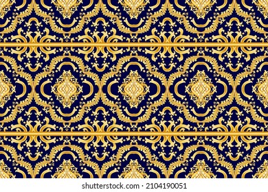 Diseño de patrón impecable de la etnia rococó barroca marroquí. Moqueta de tela azteca mandala ornamental chevron decoración textil papel tapiz. Bolsa de vectores de bordado tradicional indígena tribal de pavo africano