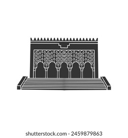 Moroccan Building Icon Silhouette Illustration. Morocco Vector Graphic Pictogram Symbol Clip Art. Doodle Sketch Black Sign.