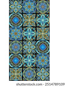 padrão de azulejos de cerâmica marroquina. Ornamento folclórico tradicional mediterrânico.