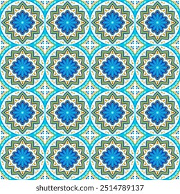 padrão de azulejos de cerâmica marroquina. Ornamento folclórico tradicional mediterrânico.