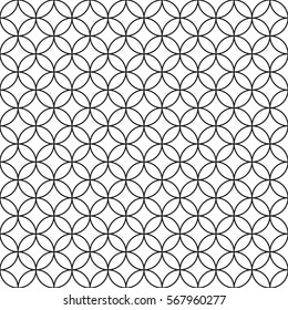 Moroccan circles lattice linear design. Seamless vector pattern.