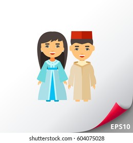 Moroccan couple in national costume icon