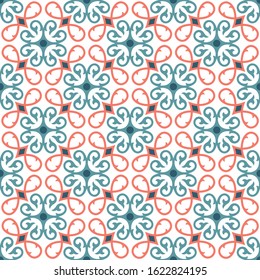 Moroccan decorative pattern for the background, tile and textiles. It is assembled from modular parts. Vector. Seamless.