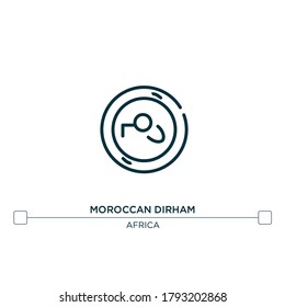 moroccan dirham vector line icon. Simple element illustration. moroccan dirham outline icon from africa concept. Can be used for web and mobile
