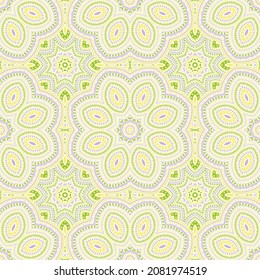 marokkanisches ethnisches Mosaik, nahtloses Muster. Leisten Sie das Design. Ornate mediterrane Motive. Innenaufdruckdesign. Blume und Blätter Elemente Textur.