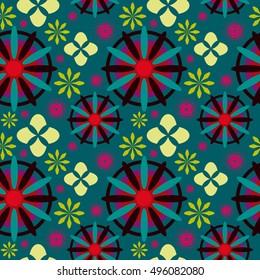 moroccan ethnic pattern. Seamless pattern with abstract arabesque, mandala, sun, star. Luxury pattern for home decor, fashion textile, wrapping, wallpaper, backgrounds, scrapbook, cards.