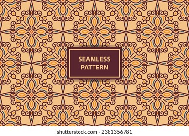 Diseño de patrones interminables de la etnia marroquí. Moqueta de tela azteca mandala ornamental chevron decoración textil papel tapiz. Antecedentes del vector tradicional del bordado del pavo tribal africano