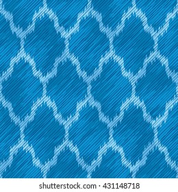 Moroccan faux fabric pattern seamless vector background tile