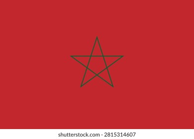 Moroccan flag with green star on red background