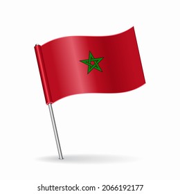 Moroccan flag map pointer layout. Vector illustration.