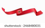 Moroccan flag wavy abstract background. Vector illustration.
