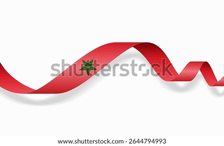 Moroccan flag wavy abstract background layout. Vector illustration.