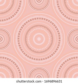 Moroccan folk motifs seamless pattern. Circle medallion mandala geometric tiles. Fabric print template. Fashion or interior pattern. Floral geometric circular seamless ornament.