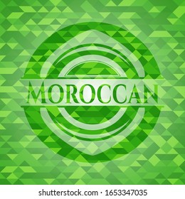 emblema de mosaico verde marroquí. Ilustración vectorial. Detallado.