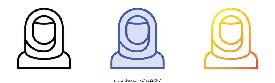 icono marroquí. Diseño de estilo de relleno lineal, azul y degradado aislado sobre fondo blanco