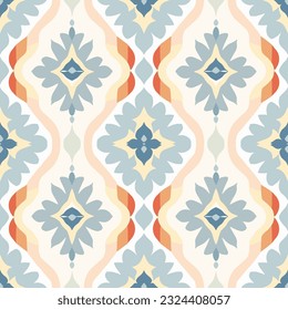 Moroccan ikat pattern ethnic beautiful background art. Folk embroidery textile fashion seamless pattern. Design for background, wallpaper, fabric, clothing, textile, carpet, batik, embroidery.