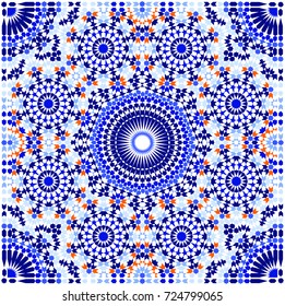 Moroccan Islamic Mosaic Arabesque Wall - Vector Illustration