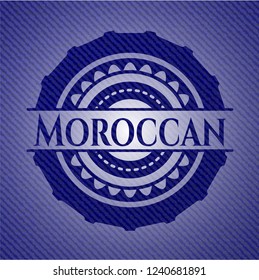 Moroccan jean or denim emblem or badge background
