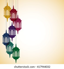 Moroccan Lantern Card In Vector Format.