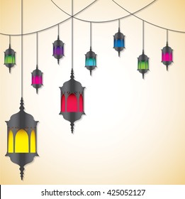 Moroccan lantern card in vector format.
