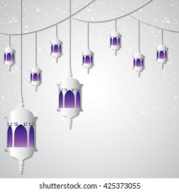 Moroccan lantern card in vector format.