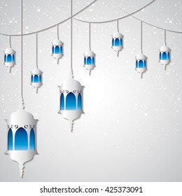Moroccan lantern card in vector format.