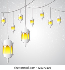 Moroccan lantern card in vector format.