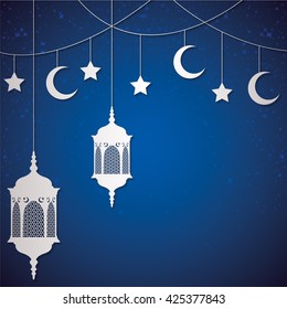 Moroccan lantern card in vector format.