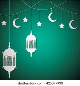Moroccan lantern card in vector format.