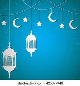 Moroccan lantern card in vector format.