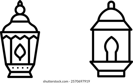 "Moroccan Lantern Vector Icon Set: Elegant and Cultural Designs for Traditional and Decorative Projects"