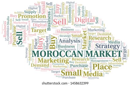 Moroccan Market word cloud. Vector made with text only