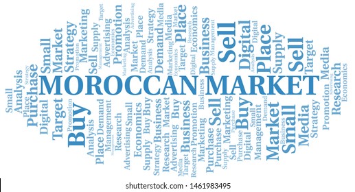 Moroccan Market word cloud. Vector made with text only