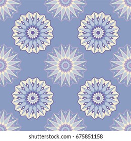 Moroccan Mosaic Seamless Patterns. Retro motif. Vector illustration. Textile rapport.