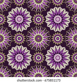 Moroccan Mosaic Seamless Patterns. Retro motif. Vector illustration. Textile rapport.
