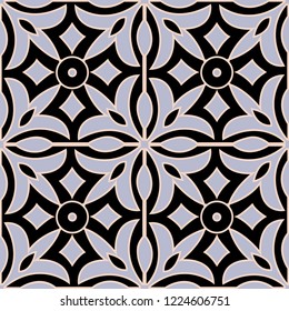 The Moroccan mural decorative geometric seamless pattern