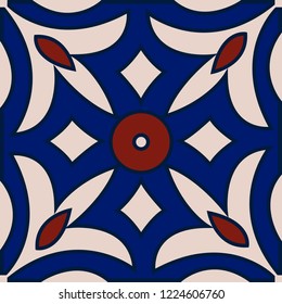 The Moroccan mural decorative geometric seamless pattern