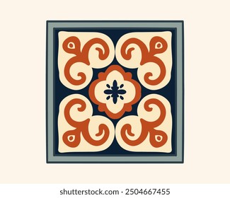 Diseño marroquí de la textura del azulejo del ornamento, azulejo de cerámica de la forma cuadrada