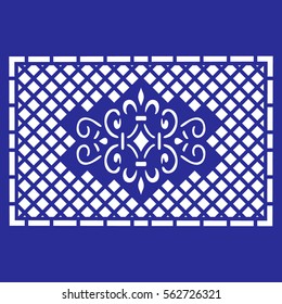 Moroccan Ornamental Grille Vector Blue