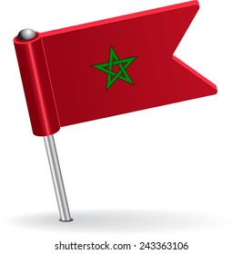 Moroccan pin icon flag. Vector illustration Eps 8.