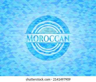 emblema de mosaico azul claro realista marroquí. 