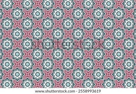 Moroccan red and green fabric design pattern