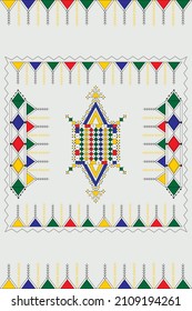 Moroccan rug. Seamless colorful pattern of traditional Berber geometric decorations