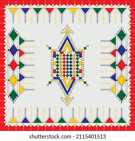 Moroccan rug. Seamless colorful pattern of traditional Berber geometric decorations