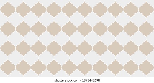 Moroccan Seamless Mosaic Texture. Arabic Mosque Window Shape. Eid Mubarak Islam Decoration. Ramadan Traditional Mosque Golden Tile. Moroccan Seamless Ornament Ramadan Kareem Muslim Illustration.