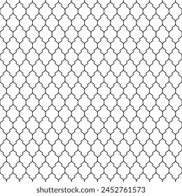 Moroccan seamless patern. Repeating morocco motif. Black patternes isolated on white background. Repeated indian tile. Islam simple cutting ornament. Simple arab repeat trellis. Vector illustration