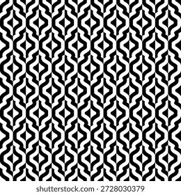 Moroccan seamless patern. Repeating morocco motif. Black patternes isolated on white background. Repeated indian tile. Islam simple zelij ornament. Simple zellige repeat trellis. Vector illustration