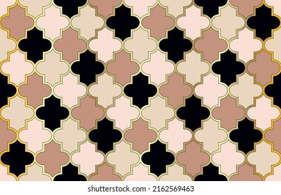 Moroccan Seamless Pattern. 1001 Night Arabesque. Iranian Mubarak Mosaic. Traditional Islamic Lantern Background. Elegant Moroccan Seamless Pattern. Ramadan Kareem Tender Pattern. Mosque Window Motif.